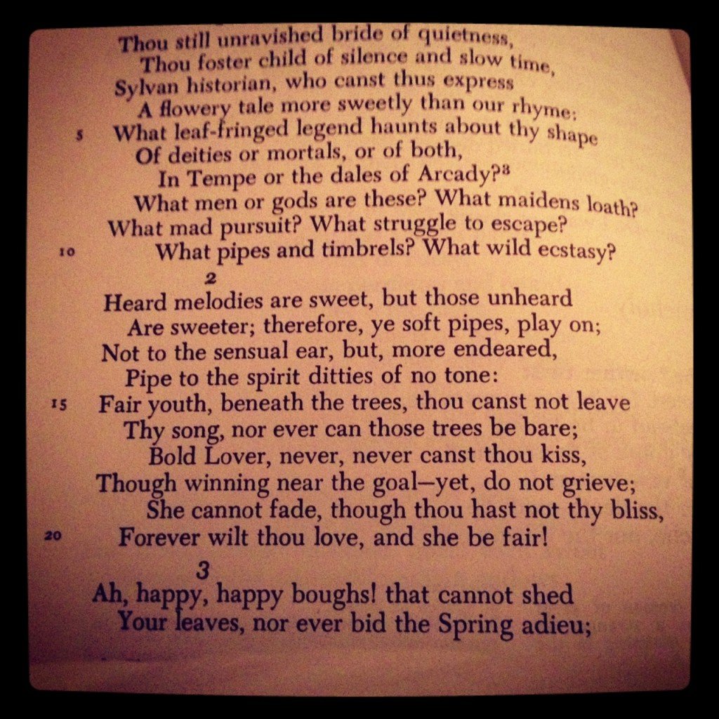 Seriously, Keats. WHAT ARE YOU SAYING?